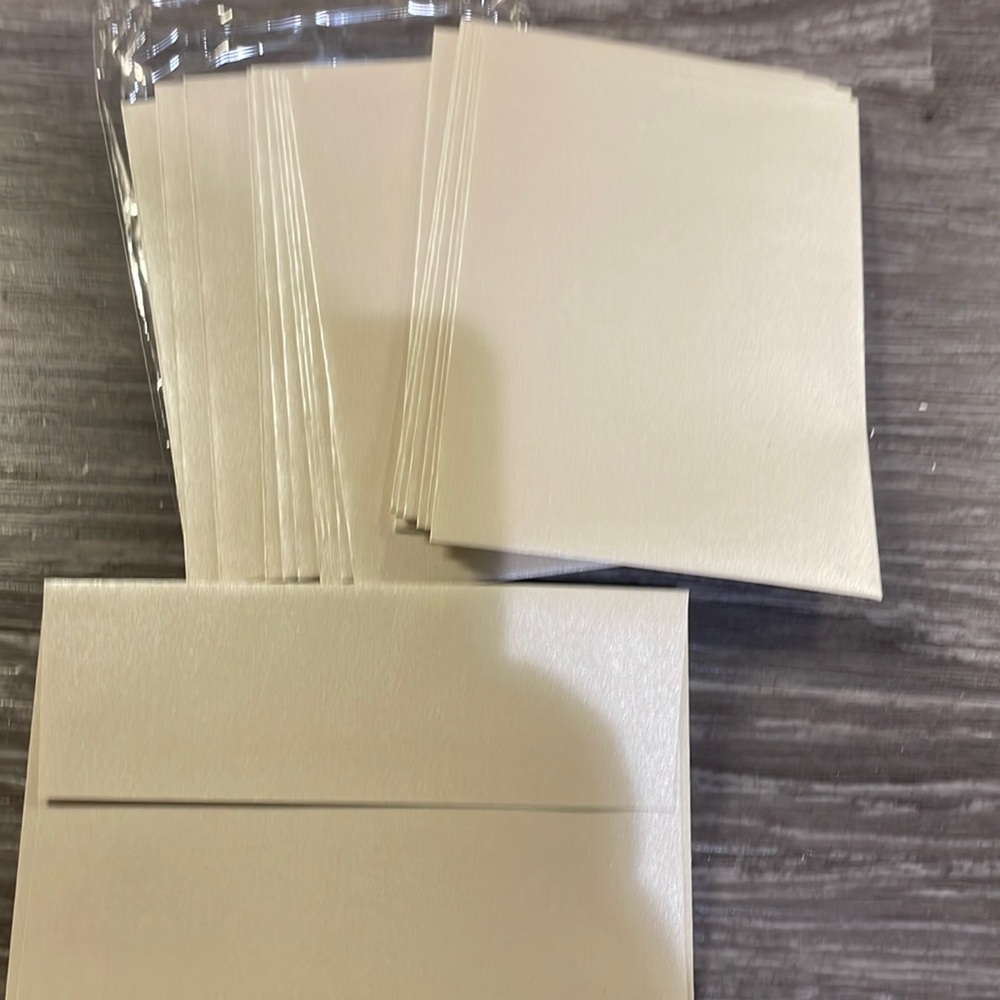 Set of 18 champagne, pearl shimmer rsvp envelopes